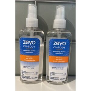 LOT OF 2 ZEVO ON BODY MOSQUITO AND TICK REPELLENT BUG‎ SPRAY 5.9OZ PUMP SPRAY